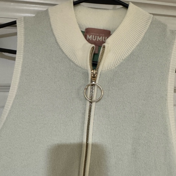 Show Me Your Mumu Zoe Zip Dress Green Stripe Knit REVOLVE $148 Size Small - Picture 7 of 11